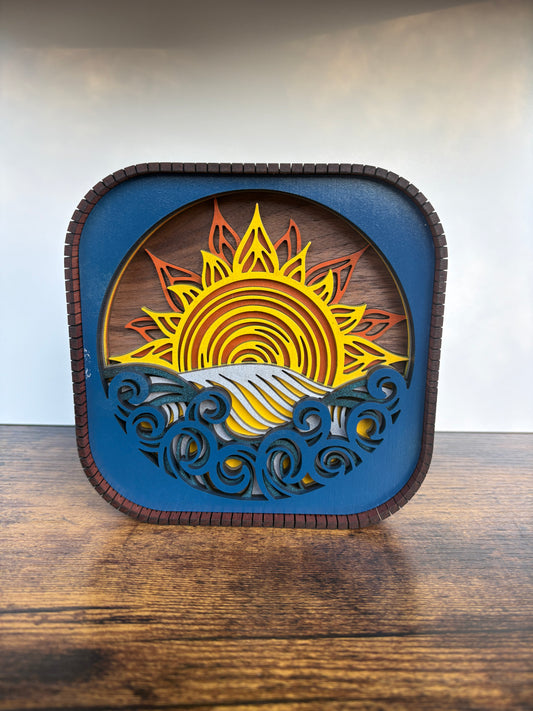 Ocean and Sunset Shelf Sitter