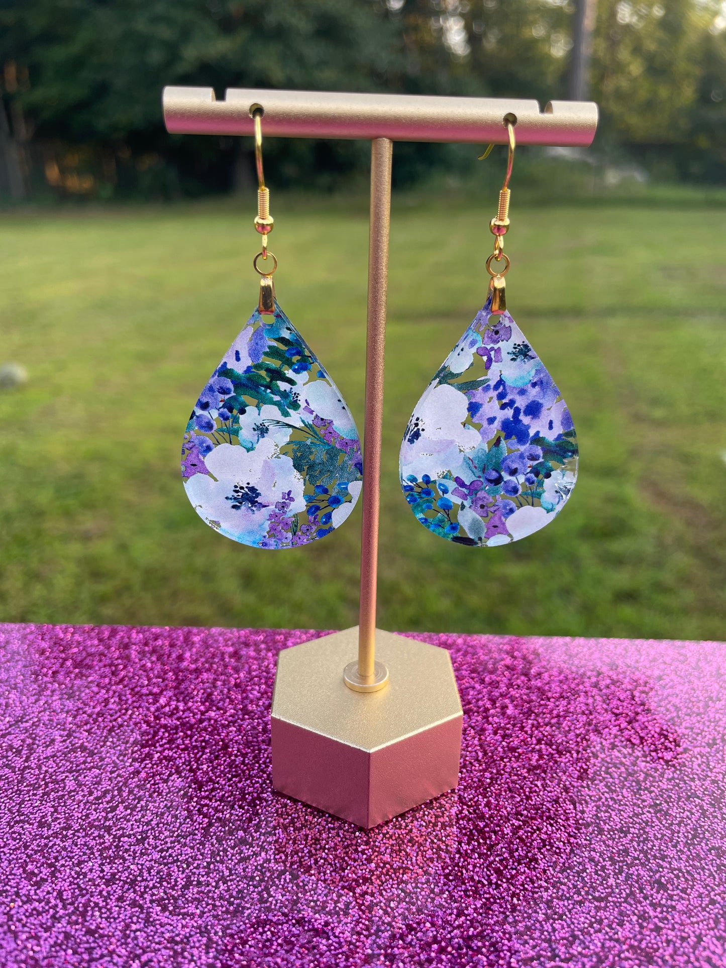 Violet Floral Earrings