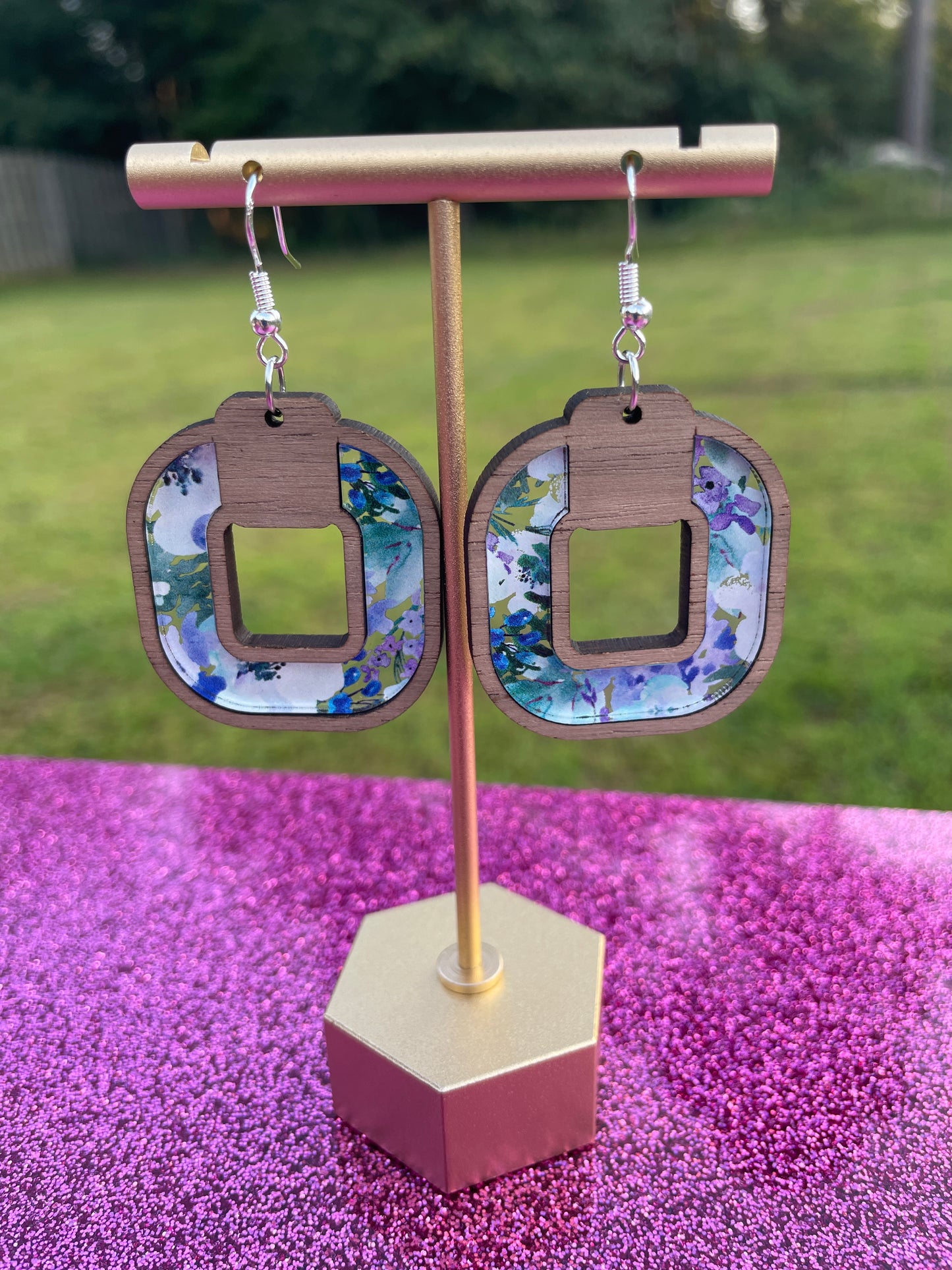 Violet Floral Earrings