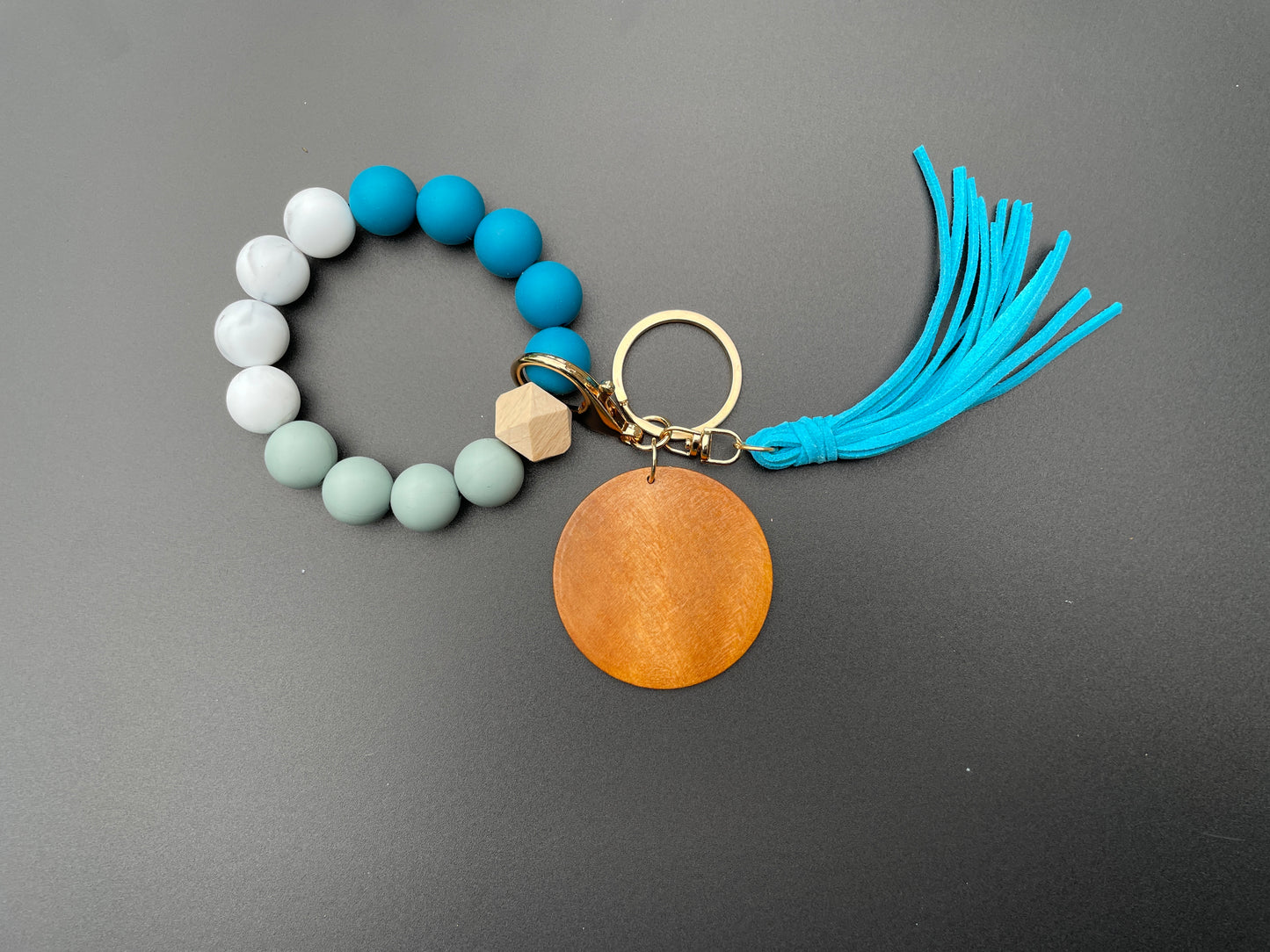 Aqua Silicone Wristlet
