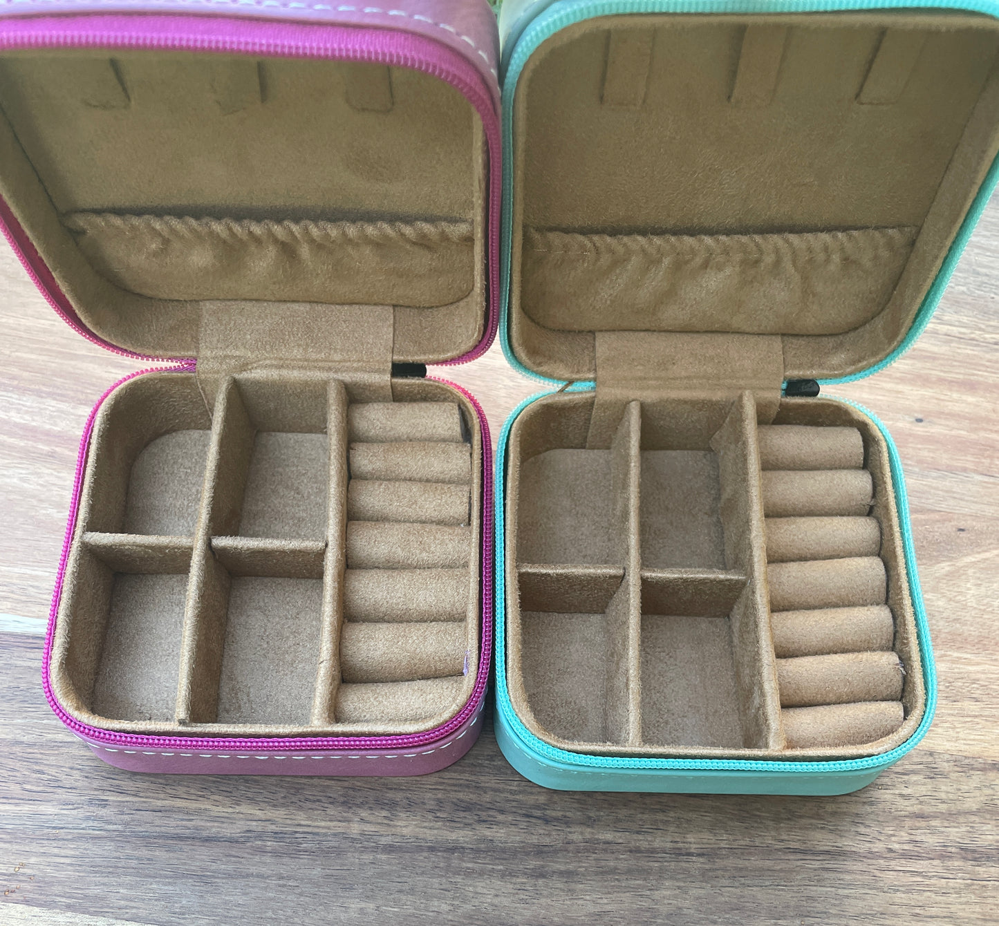 Pink Leatherette Travel Jewelry Box