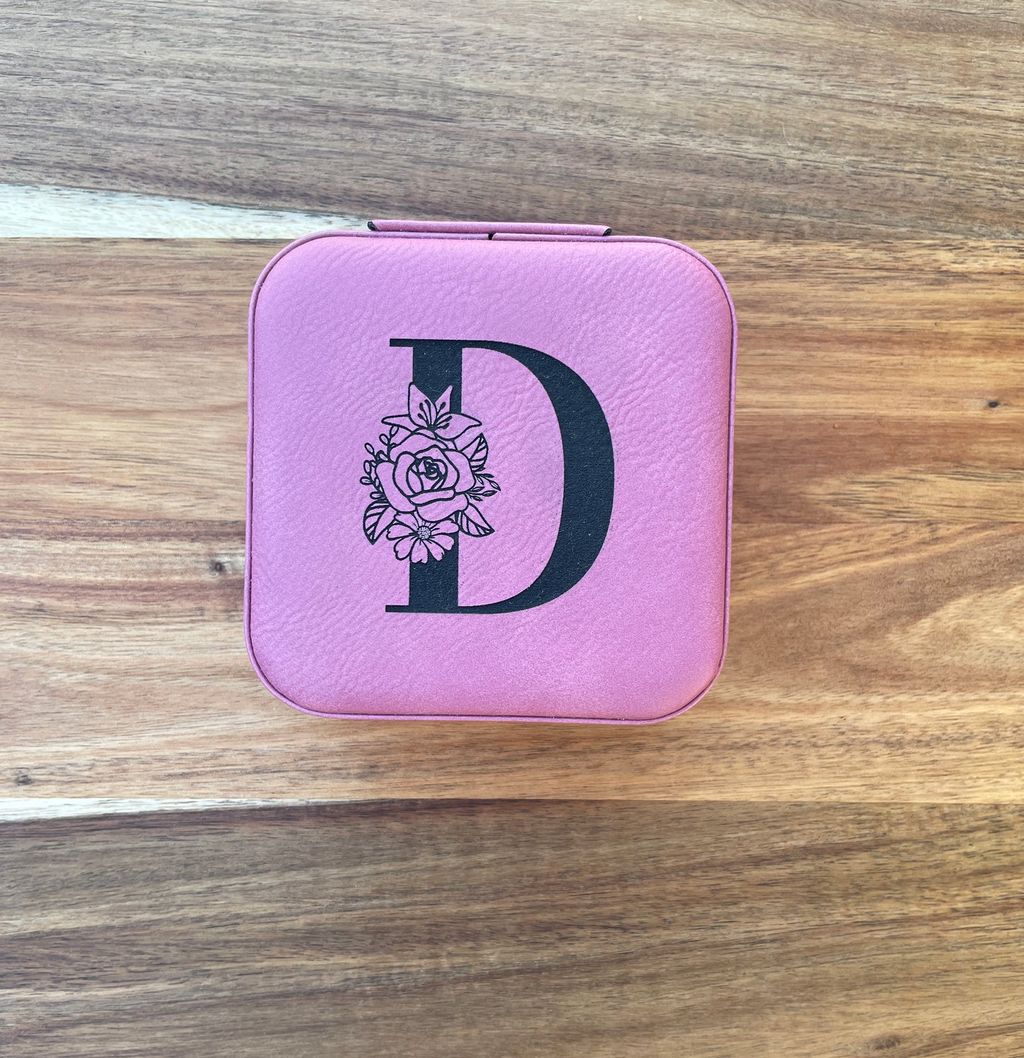 Pink Leatherette Travel Jewelry Box