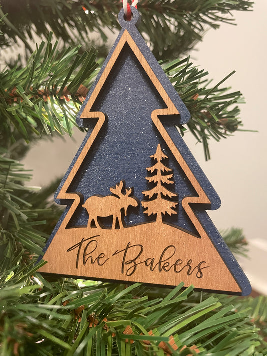 Moose Christmas Tree Ornament