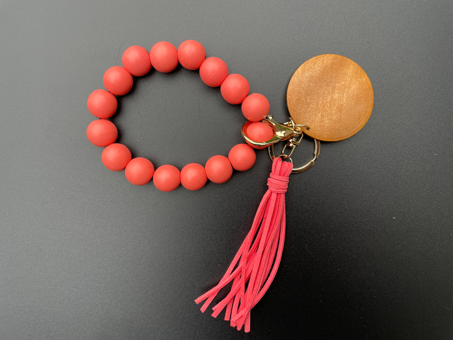 Coral Wood Wristlet