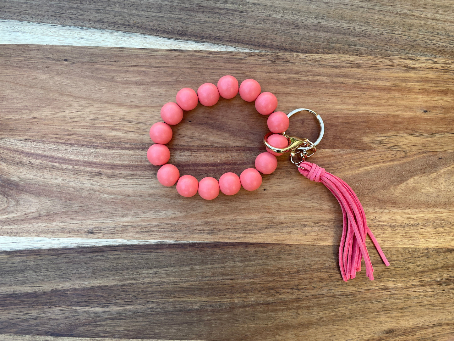 Coral Wood Wristlet